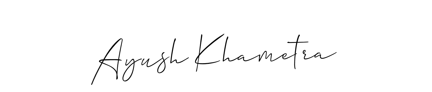 It looks lik you need a new signature style for name Ayush Khametra. Design unique handwritten (Allison_Script) signature with our free signature maker in just a few clicks. Ayush Khametra signature style 2 images and pictures png