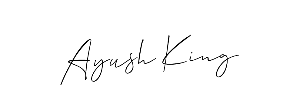 The best way (Allison_Script) to make a short signature is to pick only two or three words in your name. The name Ayush King include a total of six letters. For converting this name. Ayush King signature style 2 images and pictures png