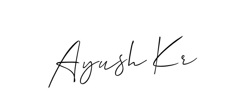 Also we have Ayush Kr name is the best signature style. Create professional handwritten signature collection using Allison_Script autograph style. Ayush Kr signature style 2 images and pictures png