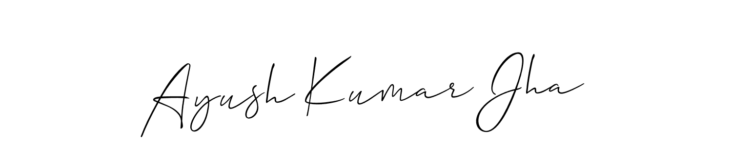 Create a beautiful signature design for name Ayush Kumar Jha. With this signature (Allison_Script) fonts, you can make a handwritten signature for free. Ayush Kumar Jha signature style 2 images and pictures png