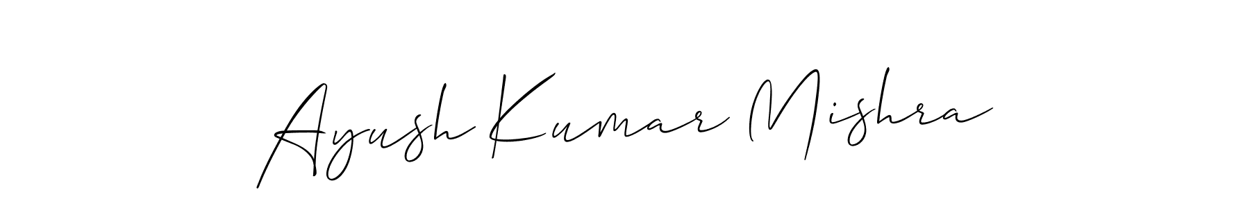 Create a beautiful signature design for name Ayush Kumar Mishra. With this signature (Allison_Script) fonts, you can make a handwritten signature for free. Ayush Kumar Mishra signature style 2 images and pictures png