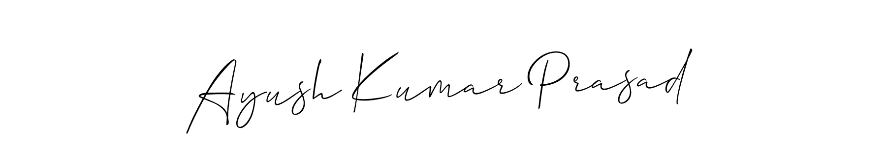 Also You can easily find your signature by using the search form. We will create Ayush Kumar Prasad name handwritten signature images for you free of cost using Allison_Script sign style. Ayush Kumar Prasad signature style 2 images and pictures png