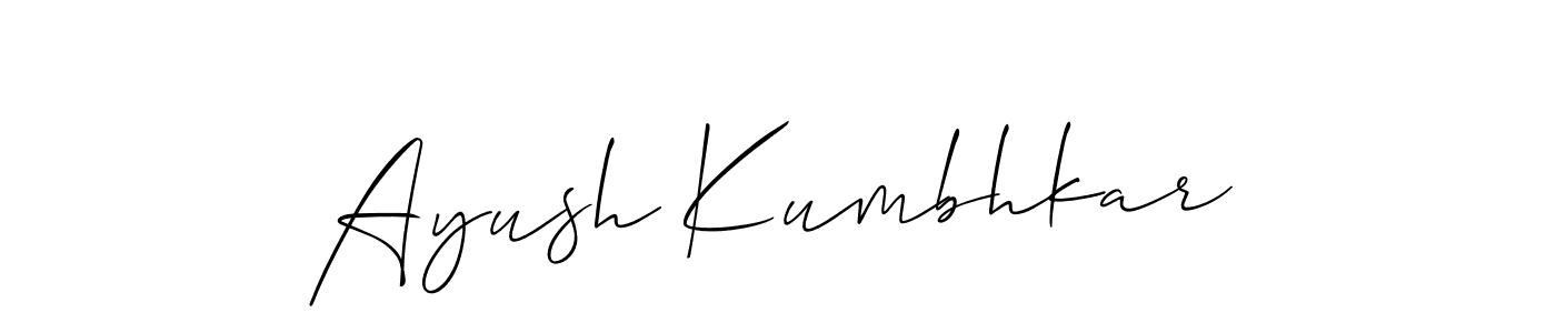 Use a signature maker to create a handwritten signature online. With this signature software, you can design (Allison_Script) your own signature for name Ayush Kumbhkar. Ayush Kumbhkar signature style 2 images and pictures png