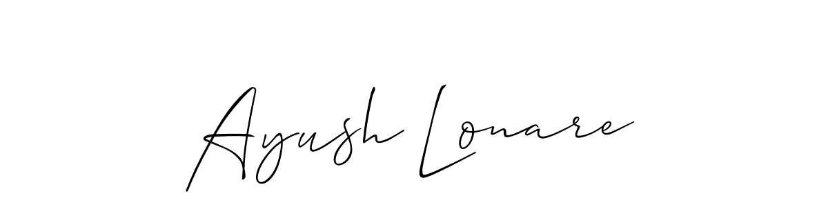 if you are searching for the best signature style for your name Ayush Lonare. so please give up your signature search. here we have designed multiple signature styles  using Allison_Script. Ayush Lonare signature style 2 images and pictures png