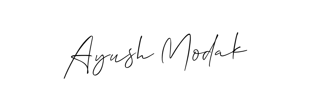 You should practise on your own different ways (Allison_Script) to write your name (Ayush Modak) in signature. don't let someone else do it for you. Ayush Modak signature style 2 images and pictures png