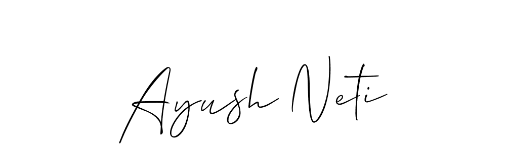 Also You can easily find your signature by using the search form. We will create Ayush Neti name handwritten signature images for you free of cost using Allison_Script sign style. Ayush Neti signature style 2 images and pictures png