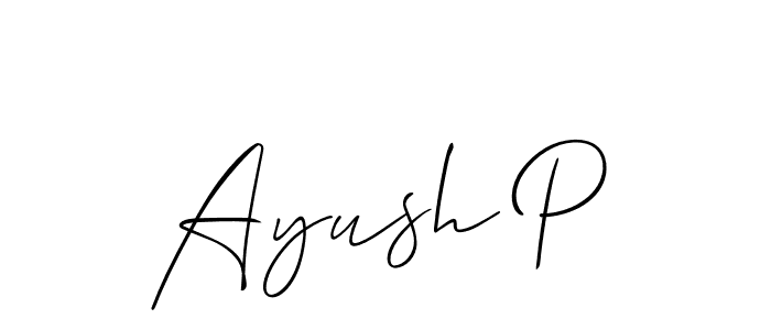 You should practise on your own different ways (Allison_Script) to write your name (Ayush P) in signature. don't let someone else do it for you. Ayush P signature style 2 images and pictures png