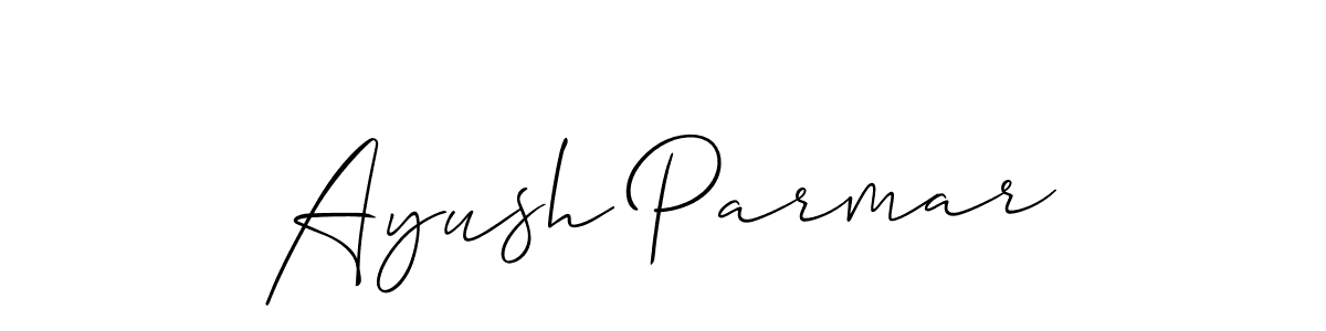 Allison_Script is a professional signature style that is perfect for those who want to add a touch of class to their signature. It is also a great choice for those who want to make their signature more unique. Get Ayush Parmar name to fancy signature for free. Ayush Parmar signature style 2 images and pictures png