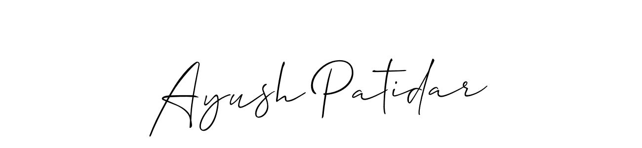 Make a beautiful signature design for name Ayush Patidar. With this signature (Allison_Script) style, you can create a handwritten signature for free. Ayush Patidar signature style 2 images and pictures png