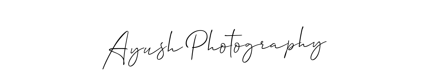 You should practise on your own different ways (Allison_Script) to write your name (Ayush Photography) in signature. don't let someone else do it for you. Ayush Photography signature style 2 images and pictures png