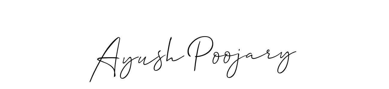 Also You can easily find your signature by using the search form. We will create Ayush Poojary name handwritten signature images for you free of cost using Allison_Script sign style. Ayush Poojary signature style 2 images and pictures png