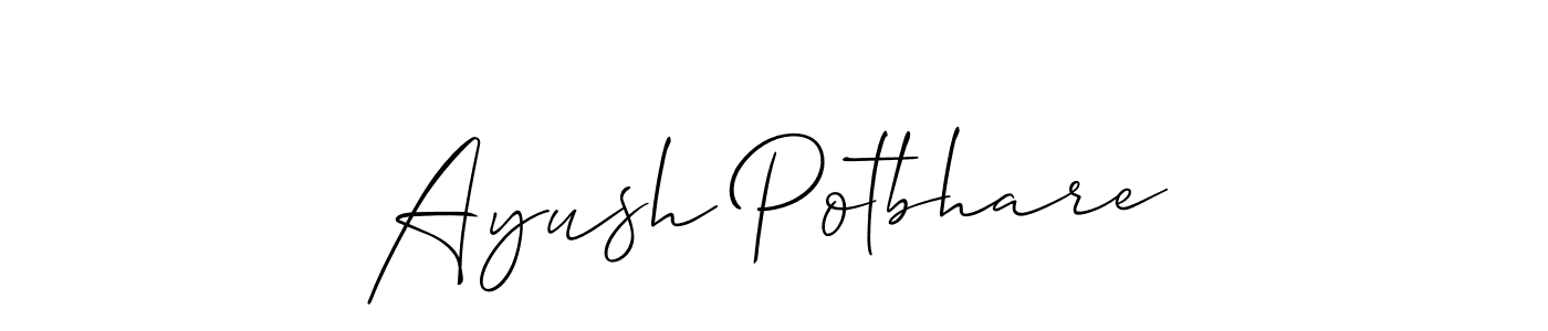 Ayush Potbhare stylish signature style. Best Handwritten Sign (Allison_Script) for my name. Handwritten Signature Collection Ideas for my name Ayush Potbhare. Ayush Potbhare signature style 2 images and pictures png