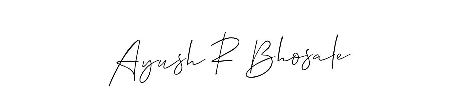 Use a signature maker to create a handwritten signature online. With this signature software, you can design (Allison_Script) your own signature for name Ayush R Bhosale. Ayush R Bhosale signature style 2 images and pictures png