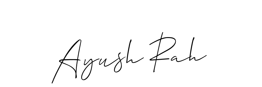 Ayush Rah stylish signature style. Best Handwritten Sign (Allison_Script) for my name. Handwritten Signature Collection Ideas for my name Ayush Rah. Ayush Rah signature style 2 images and pictures png