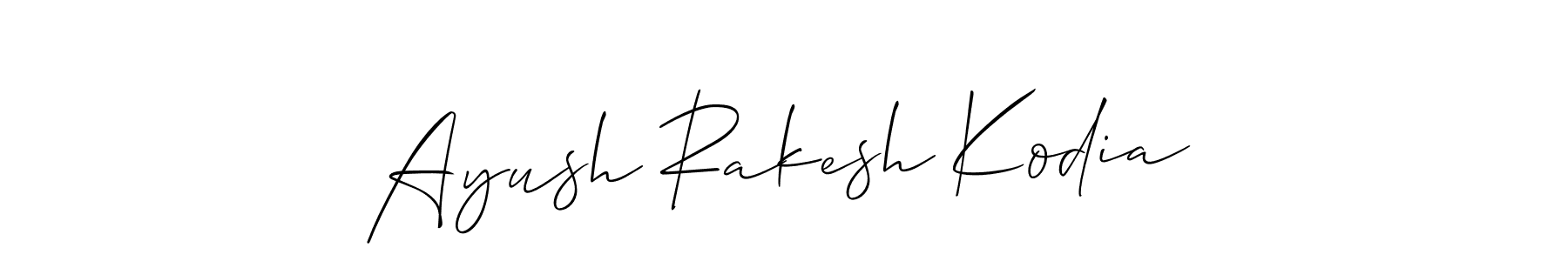 Ayush Rakesh Kodia stylish signature style. Best Handwritten Sign (Allison_Script) for my name. Handwritten Signature Collection Ideas for my name Ayush Rakesh Kodia. Ayush Rakesh Kodia signature style 2 images and pictures png