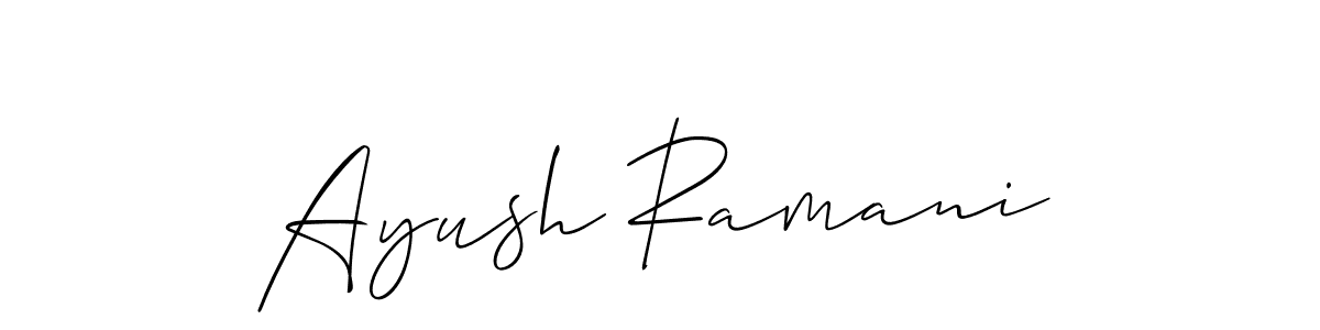 The best way (Allison_Script) to make a short signature is to pick only two or three words in your name. The name Ayush Ramani include a total of six letters. For converting this name. Ayush Ramani signature style 2 images and pictures png