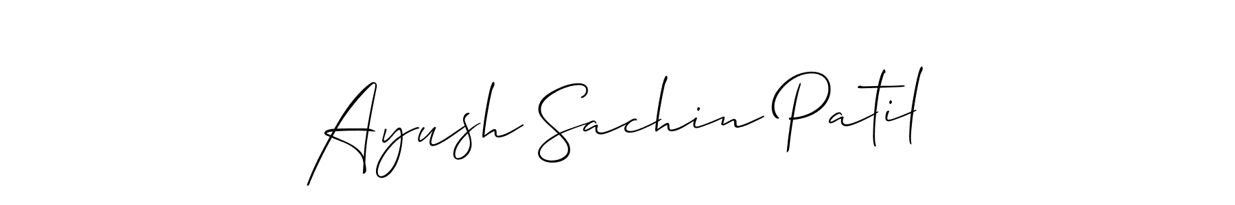 Also You can easily find your signature by using the search form. We will create Ayush Sachin Patil name handwritten signature images for you free of cost using Allison_Script sign style. Ayush Sachin Patil signature style 2 images and pictures png