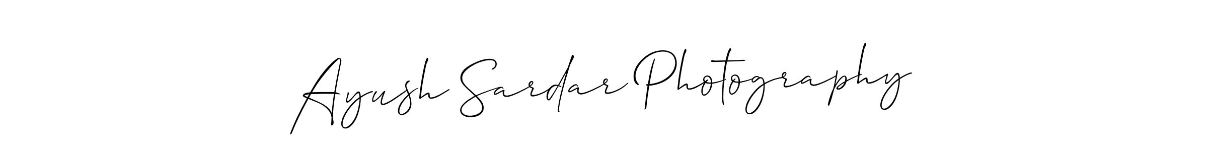 Create a beautiful signature design for name Ayush Sardar Photography. With this signature (Allison_Script) fonts, you can make a handwritten signature for free. Ayush Sardar Photography signature style 2 images and pictures png