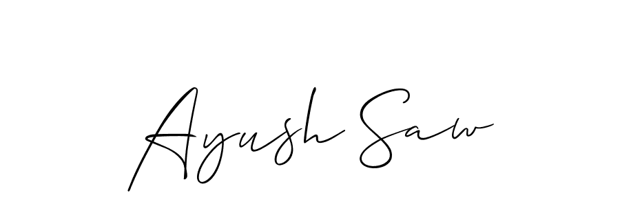 Make a beautiful signature design for name Ayush Saw. With this signature (Allison_Script) style, you can create a handwritten signature for free. Ayush Saw signature style 2 images and pictures png