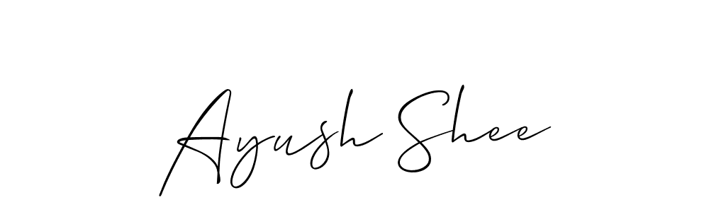 Also we have Ayush Shee name is the best signature style. Create professional handwritten signature collection using Allison_Script autograph style. Ayush Shee signature style 2 images and pictures png