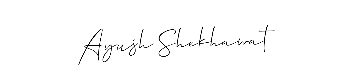 Use a signature maker to create a handwritten signature online. With this signature software, you can design (Allison_Script) your own signature for name Ayush Shekhawat. Ayush Shekhawat signature style 2 images and pictures png