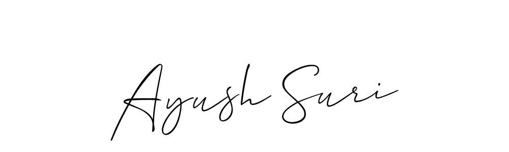 Use a signature maker to create a handwritten signature online. With this signature software, you can design (Allison_Script) your own signature for name Ayush Suri. Ayush Suri signature style 2 images and pictures png