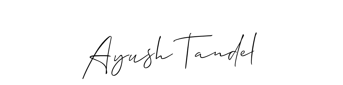 How to make Ayush Tandel name signature. Use Allison_Script style for creating short signs online. This is the latest handwritten sign. Ayush Tandel signature style 2 images and pictures png