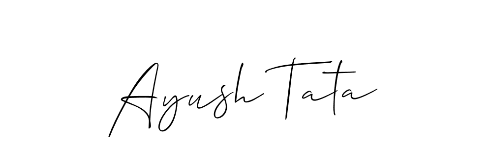 Create a beautiful signature design for name Ayush Tata. With this signature (Allison_Script) fonts, you can make a handwritten signature for free. Ayush Tata signature style 2 images and pictures png