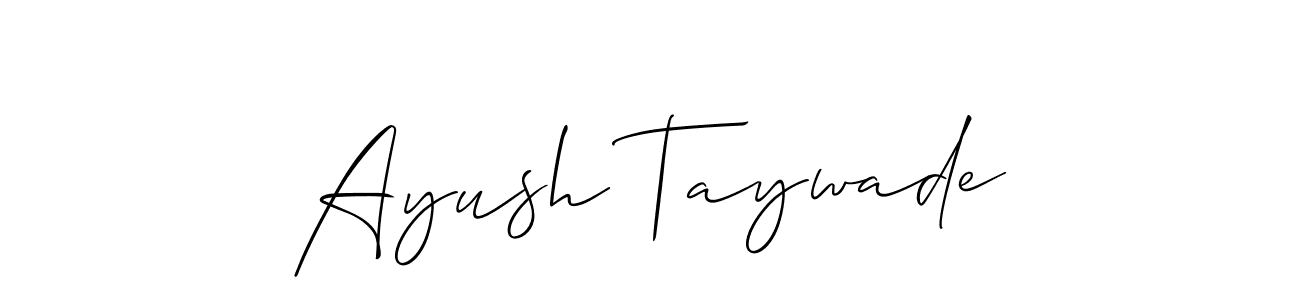 Also You can easily find your signature by using the search form. We will create Ayush Taywade name handwritten signature images for you free of cost using Allison_Script sign style. Ayush Taywade signature style 2 images and pictures png