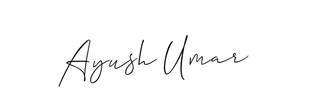 Ayush Umar stylish signature style. Best Handwritten Sign (Allison_Script) for my name. Handwritten Signature Collection Ideas for my name Ayush Umar. Ayush Umar signature style 2 images and pictures png