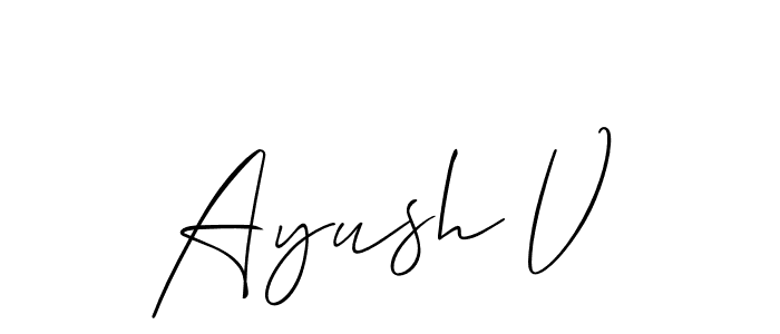 Check out images of Autograph of Ayush V name. Actor Ayush V Signature Style. Allison_Script is a professional sign style online. Ayush V signature style 2 images and pictures png