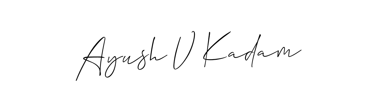 Similarly Allison_Script is the best handwritten signature design. Signature creator online .You can use it as an online autograph creator for name Ayush V Kadam. Ayush V Kadam signature style 2 images and pictures png