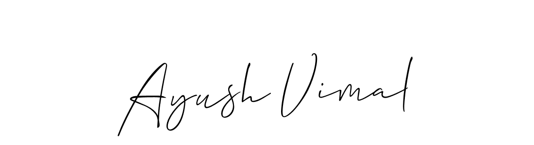 Ayush Vimal stylish signature style. Best Handwritten Sign (Allison_Script) for my name. Handwritten Signature Collection Ideas for my name Ayush Vimal. Ayush Vimal signature style 2 images and pictures png