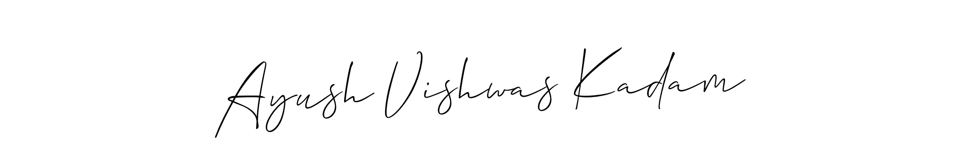 Ayush Vishwas Kadam stylish signature style. Best Handwritten Sign (Allison_Script) for my name. Handwritten Signature Collection Ideas for my name Ayush Vishwas Kadam. Ayush Vishwas Kadam signature style 2 images and pictures png