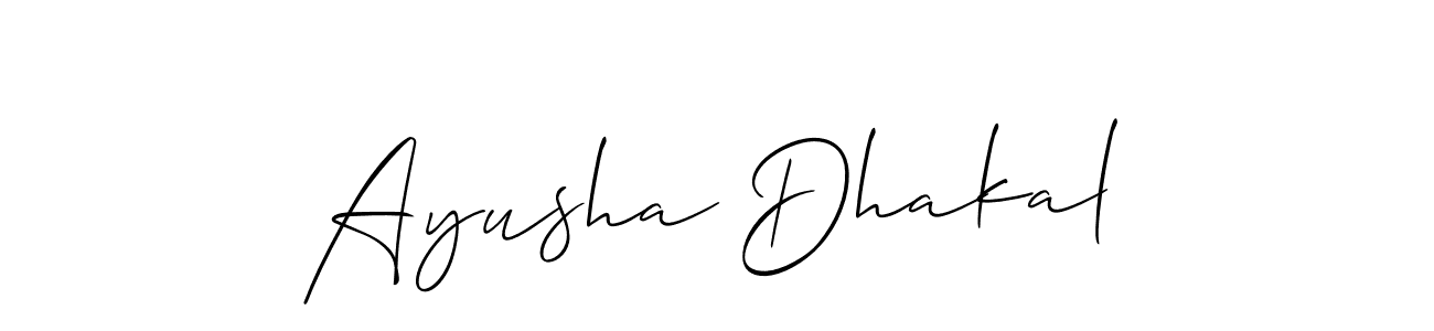 Similarly Allison_Script is the best handwritten signature design. Signature creator online .You can use it as an online autograph creator for name Ayusha Dhakal. Ayusha Dhakal signature style 2 images and pictures png