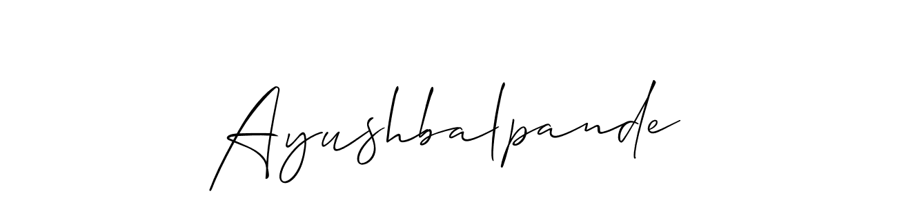 Also we have Ayushbalpande name is the best signature style. Create professional handwritten signature collection using Allison_Script autograph style. Ayushbalpande signature style 2 images and pictures png