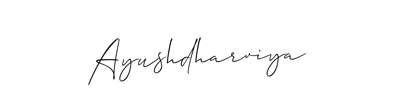 How to make Ayushdharviya signature? Allison_Script is a professional autograph style. Create handwritten signature for Ayushdharviya name. Ayushdharviya signature style 2 images and pictures png