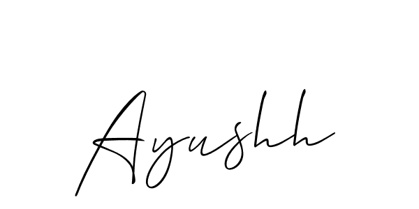 How to make Ayushh signature? Allison_Script is a professional autograph style. Create handwritten signature for Ayushh name. Ayushh signature style 2 images and pictures png