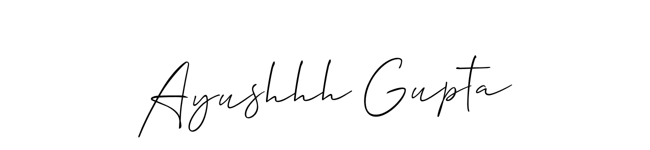 Create a beautiful signature design for name Ayushhh Gupta. With this signature (Allison_Script) fonts, you can make a handwritten signature for free. Ayushhh Gupta signature style 2 images and pictures png