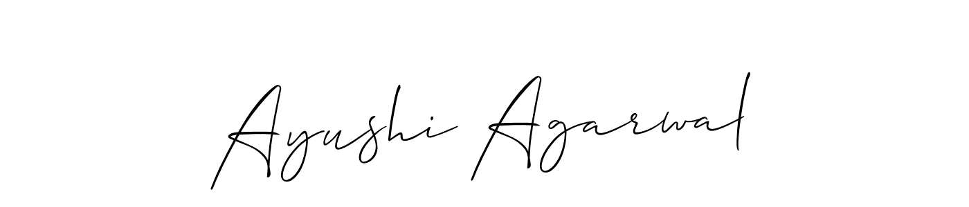 How to make Ayushi Agarwal signature? Allison_Script is a professional autograph style. Create handwritten signature for Ayushi Agarwal name. Ayushi Agarwal signature style 2 images and pictures png