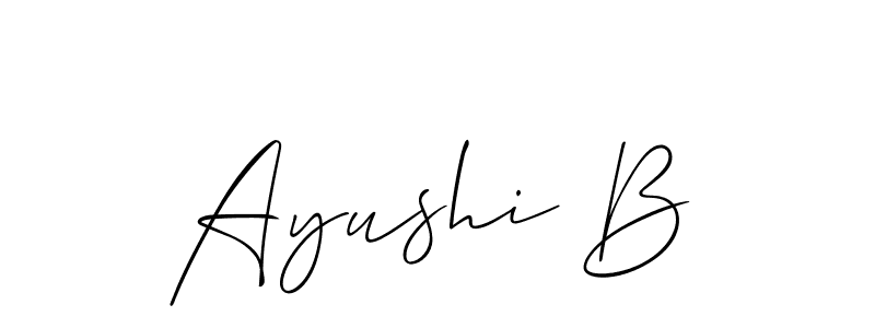 Use a signature maker to create a handwritten signature online. With this signature software, you can design (Allison_Script) your own signature for name Ayushi B. Ayushi B signature style 2 images and pictures png