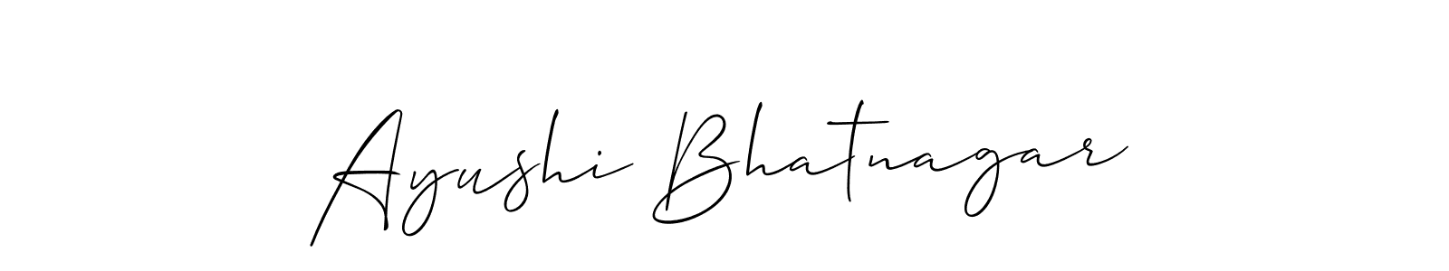 Design your own signature with our free online signature maker. With this signature software, you can create a handwritten (Allison_Script) signature for name Ayushi Bhatnagar. Ayushi Bhatnagar signature style 2 images and pictures png