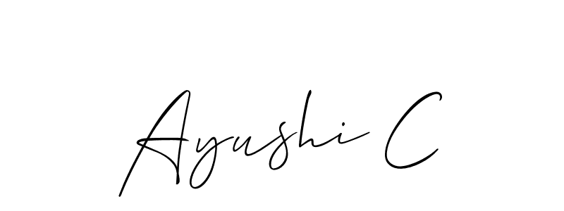 Make a short Ayushi C signature style. Manage your documents anywhere anytime using Allison_Script. Create and add eSignatures, submit forms, share and send files easily. Ayushi C signature style 2 images and pictures png
