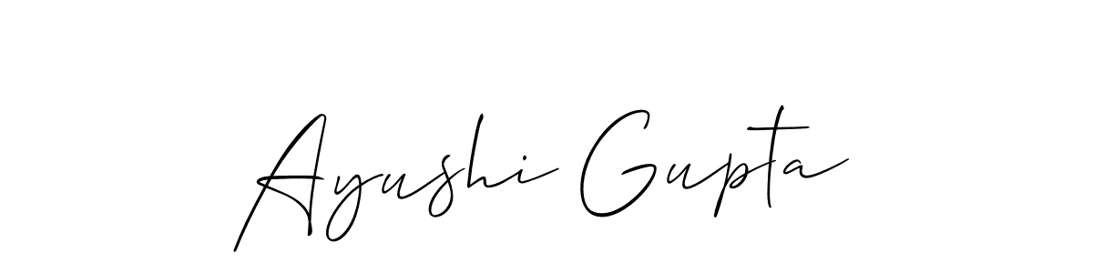 It looks lik you need a new signature style for name Ayushi Gupta. Design unique handwritten (Allison_Script) signature with our free signature maker in just a few clicks. Ayushi Gupta signature style 2 images and pictures png
