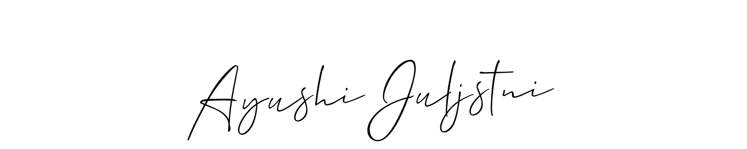 How to Draw Ayushi Juljstni signature style? Allison_Script is a latest design signature styles for name Ayushi Juljstni. Ayushi Juljstni signature style 2 images and pictures png