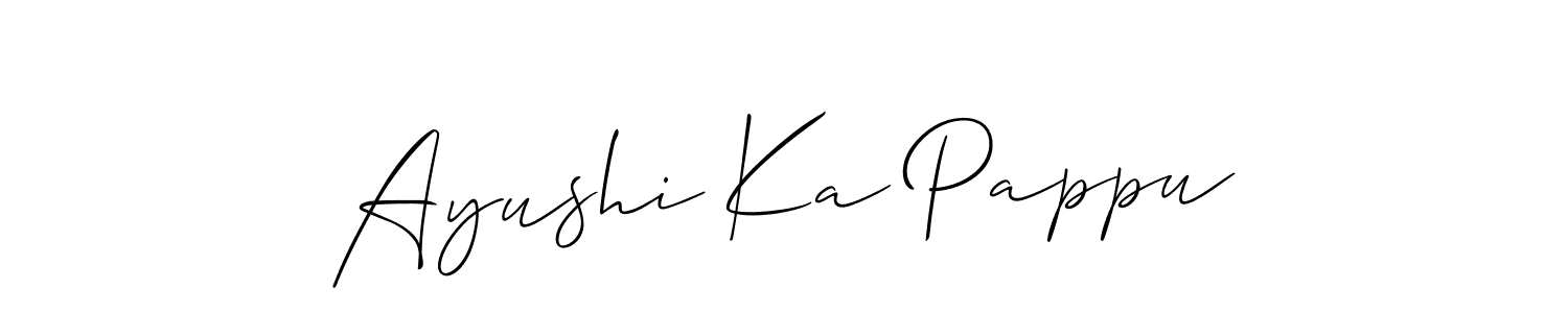 Make a short Ayushi Ka Pappu signature style. Manage your documents anywhere anytime using Allison_Script. Create and add eSignatures, submit forms, share and send files easily. Ayushi Ka Pappu signature style 2 images and pictures png