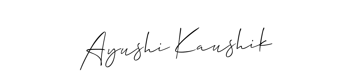 Design your own signature with our free online signature maker. With this signature software, you can create a handwritten (Allison_Script) signature for name Ayushi Kaushik. Ayushi Kaushik signature style 2 images and pictures png