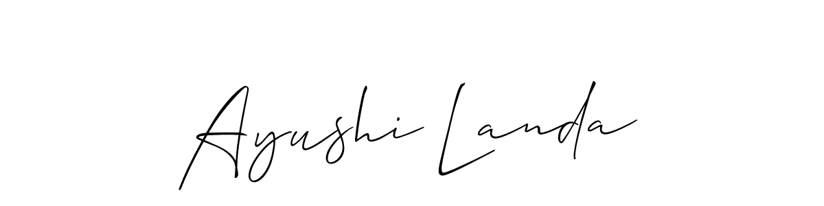 Use a signature maker to create a handwritten signature online. With this signature software, you can design (Allison_Script) your own signature for name Ayushi Landa. Ayushi Landa signature style 2 images and pictures png