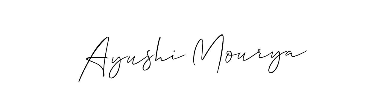 Use a signature maker to create a handwritten signature online. With this signature software, you can design (Allison_Script) your own signature for name Ayushi Mourya. Ayushi Mourya signature style 2 images and pictures png