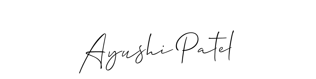 Also we have Ayushi Patel name is the best signature style. Create professional handwritten signature collection using Allison_Script autograph style. Ayushi Patel signature style 2 images and pictures png